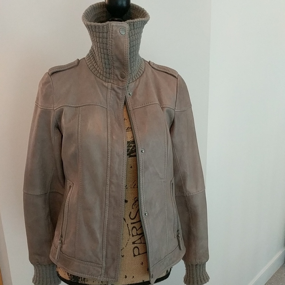 Eddie Bauer Gray Leather Jacket - image 2